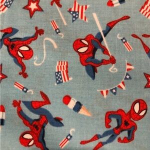 Fabric Spiderman Patriotic Toss 1 yard x 44" wide Eugene Textiles cotton